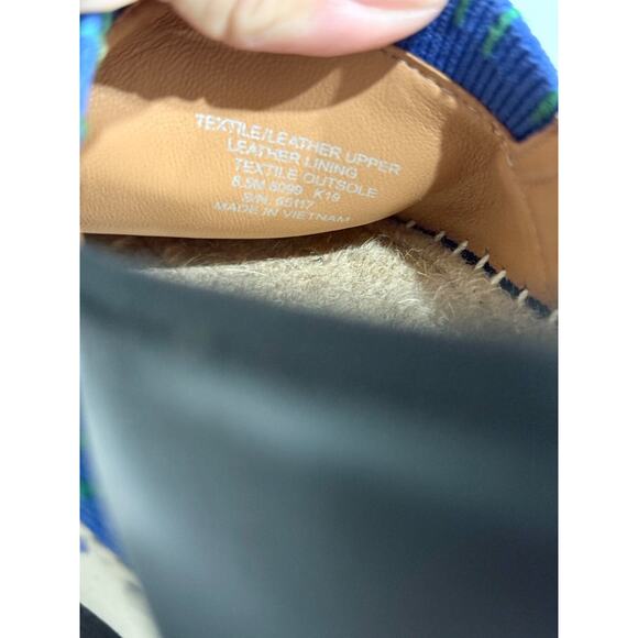 Tory Burch Daisy Slip On Espadrille Leather and Coated Canvas Navy Tea Rose 8.5 - Picture 6 of 7